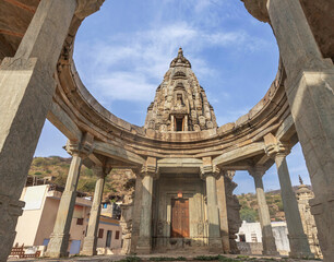 Bahari Ji Ka Mandir temple the octagonal corbelled roof of the colonnaded
ruin used to be an active place of worship and had icons of Lakshmi Narayan located in Amer town ,Rajasthan, India.
