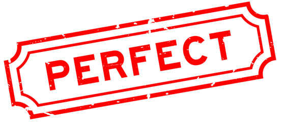 Grunge red perfect word rubber seal stamp on white background