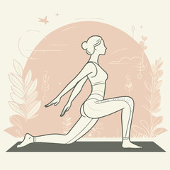 vector illustration of a woman practicing yoga