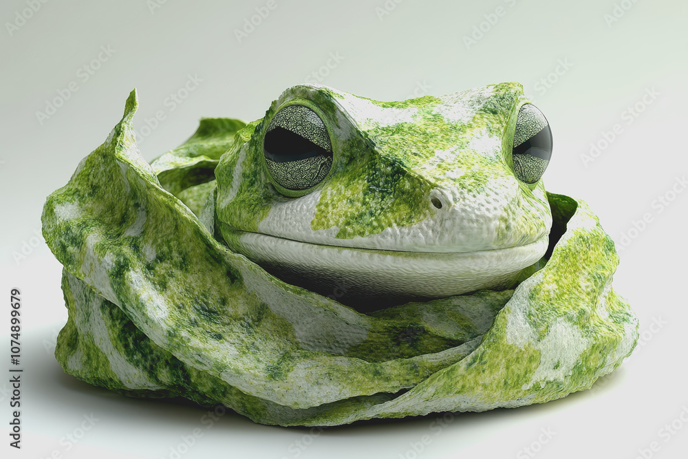 Aufkleber realistic of an animal with camouflage pattern, isolated on white background highlighting unique tex