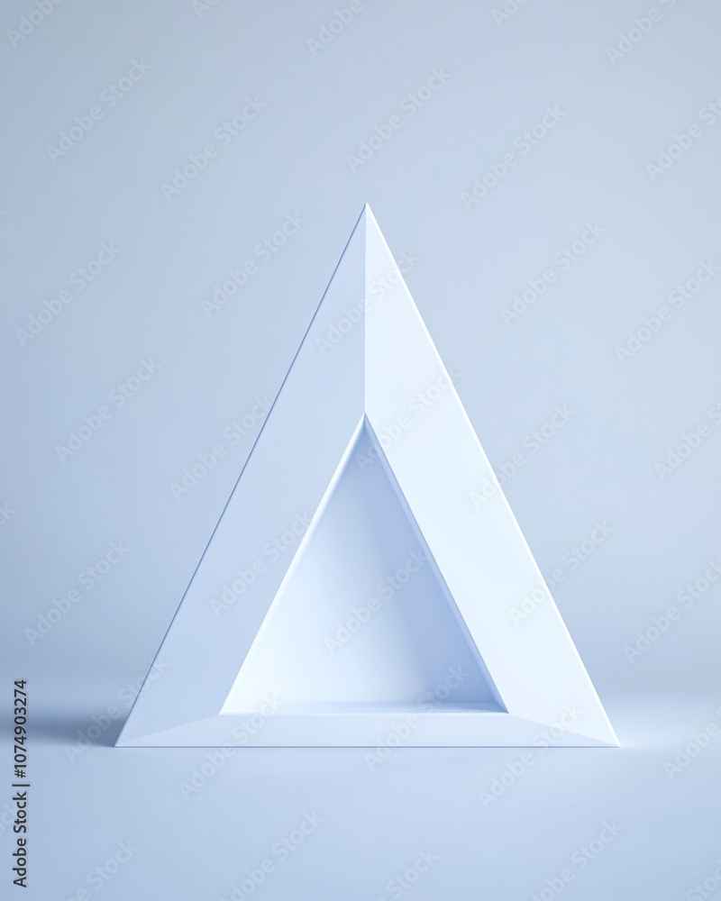 Aufkleber abstract geometric white triangle shape with clean edges on light background for minimalist design c