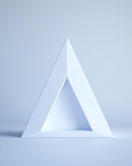 Abstract Geometric White Triangle Shape with Clean Edges on Light Background for Minimalist Design Concepts and Modern Art Representations