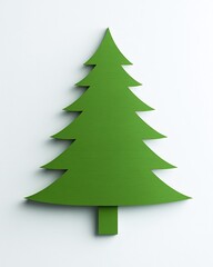 Obraz premium Abstract green tree shape design with minimalist style, perfect for modern decoration, interior design, or environmental themes, set against a light backdrop for versatile use.