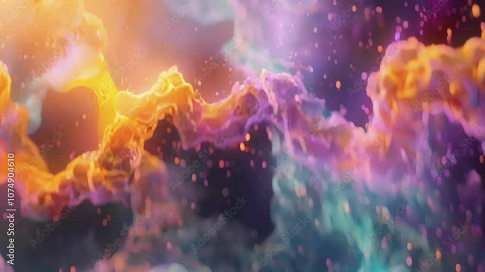 Poster a timelapse confocal microscopy image capturing the movement of molecules through nuclear pores high
