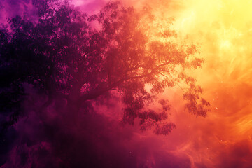 Obraz premium Abstract digital background featuring a magical tree of life