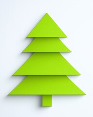 Fototapeta premium Bright and Modern Geometric Tree Design in Vibrant Green Color for Contemporary Decor and Holiday Seasons