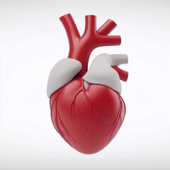 A detailed illustration of a human heart showcasing its unique structure and intricate design for educational purposes.
