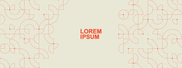 Bauhaus geometric pattern background. Vector abstract trendy bauhaus pattern for header, web banner, website, presentation