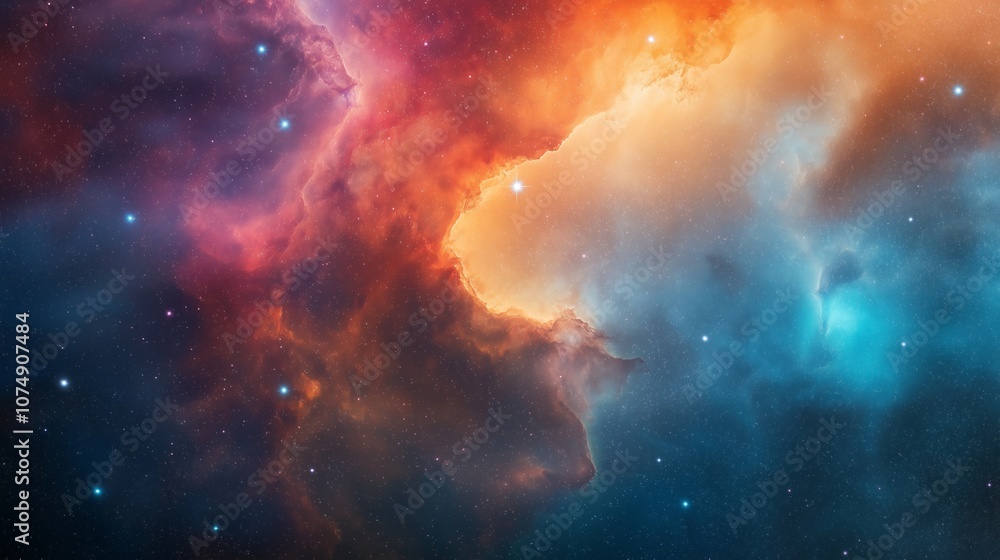 Poster abstract background with multi-colored clouds and nebulae. diversity and peace