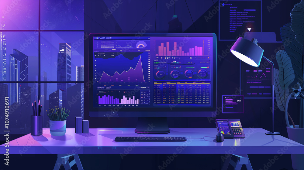 Aufkleber ar display of an interactive financial dashboard with real-time payment updates, business transactio