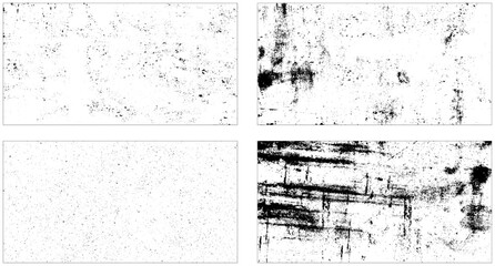 Set of grunge background black and white. Dark texture dirty. Rust effect.