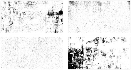 Set of grunge background black and white. Dark texture dirty. Rust effect. Set of grunge background black and white. Vector illustration.