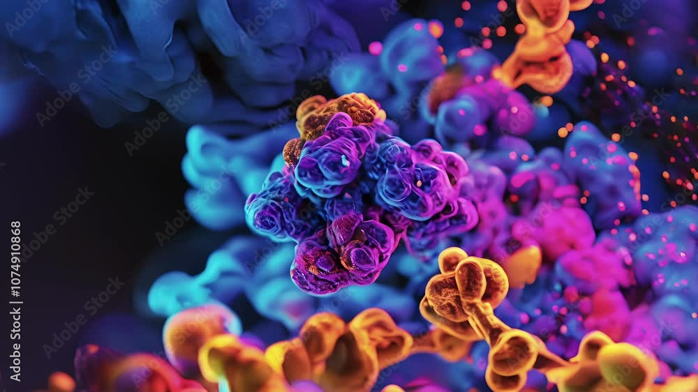 Poster a magnified image of a tcell receptor in the process of rearranging its dna to generate a unique ant