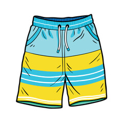 Vector Single Cartoon Illustration Beach Colorful Swimming Shorts