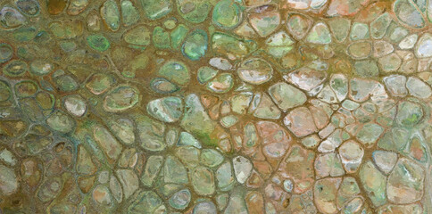 An intricate beige abstract pattern resembling organic stone-like shapes and cracks, forming a vintage, delicate, and natural texture,