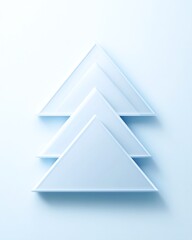 Fototapeta premium Elegant Minimalist Composition Featuring Three Layered Triangular Shapes on Soft Blue Background for Contemporary Design and Artistic Inspiration