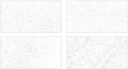 Collection of 4 grunge texture. Set of grunge background black and white.