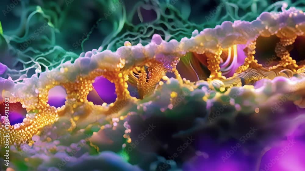 Poster a microscopic view of a cilium in crosssection showing its internal structure of microtubules and dy