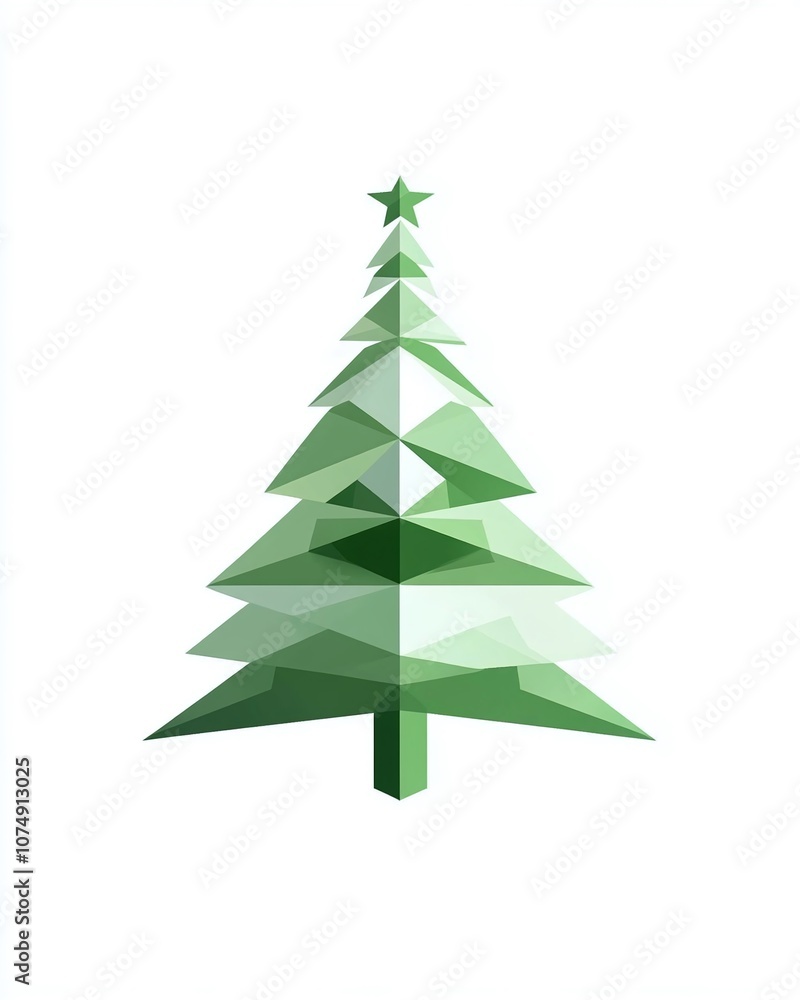Aufkleber geometric tree design in minimalist style with layered triangles on a clean white background for mod
