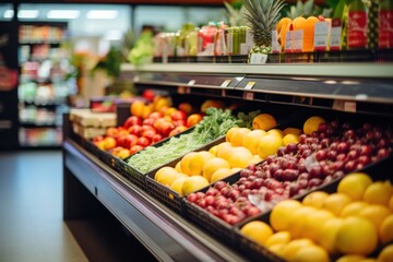 Obraz premium Supermarket natural light fruit plant food.