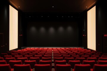 Fototapeta premium Red seats auditorium theater stage.