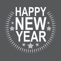 Type font Happy New Year design for decoration