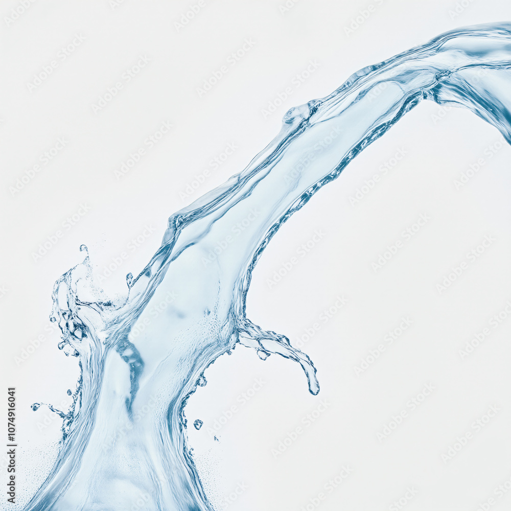 Aufkleber a close-up of splashing water creating dynamic shapes and bubbles, emphasizing the beauty and fluidi