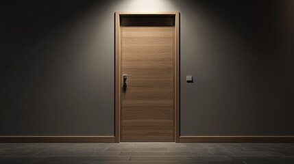Minimalist door design in a sleek, empty room
