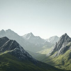 Nature-inspired theme featuring mountains and a clear sky.