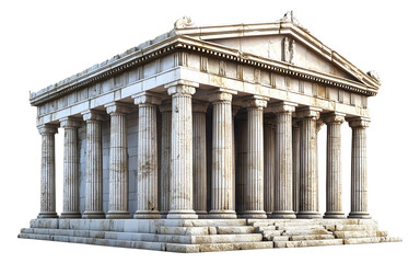 Obraz premium Ancient Greek temple on a transparent background. isolated background.