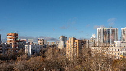 View of residential area in the city.