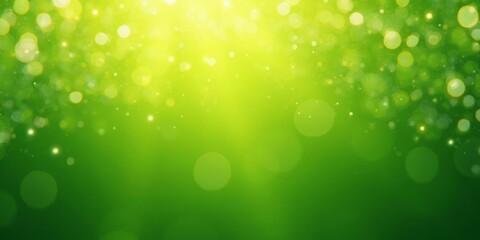 Fototapeta premium Vibrant Green Bokeh Background With Glowing Light Spots