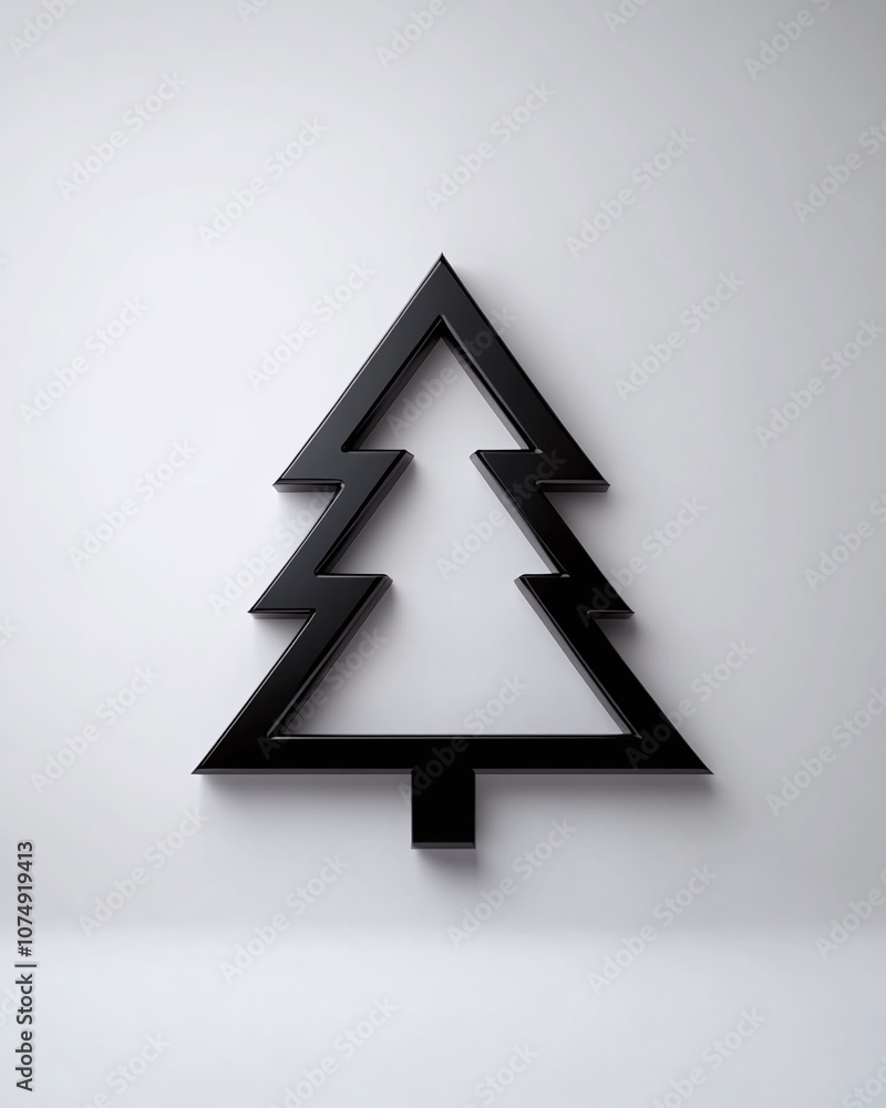 Poster stylish and modern black tree design on a minimalistic background perfect for various creative proje