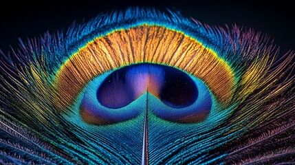 Obraz premium Peacock Feather Macro