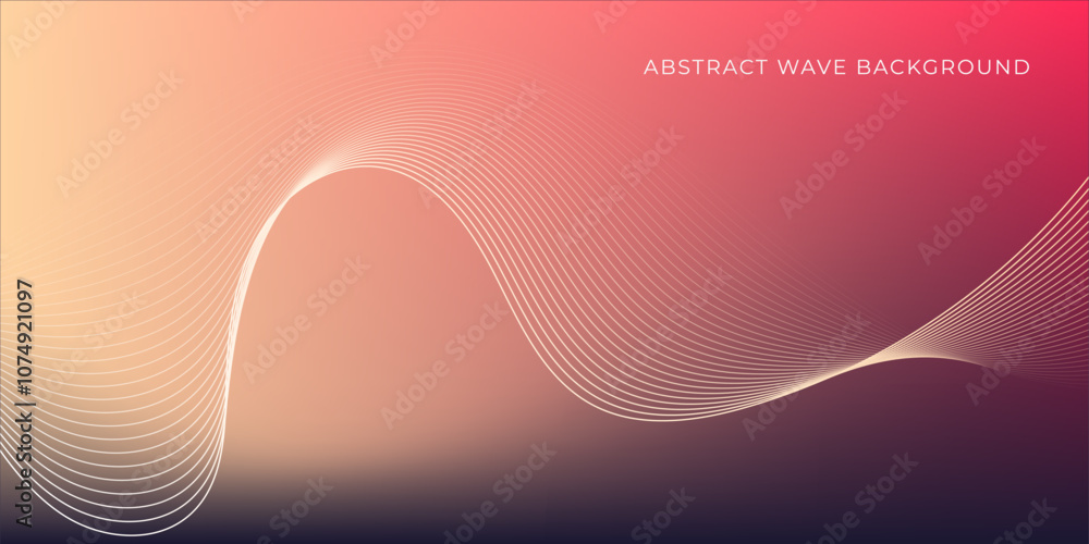 Wall mural Modern abstract wave with colorful background. Dynamic wave pattern. Futuristic technology concept. Vector illustration