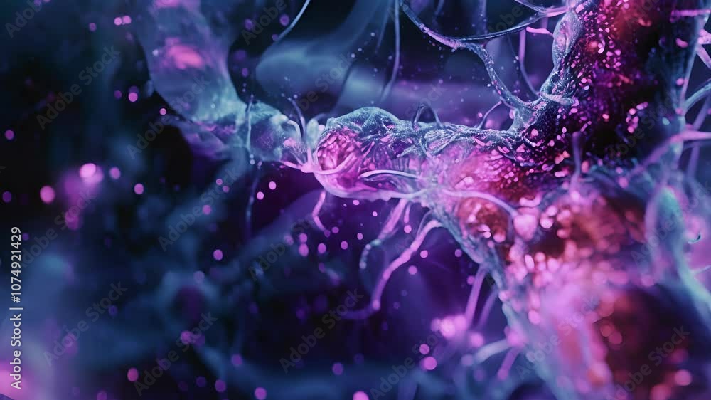 Poster a fluorescence microscopy image capturing the distribution of a specific type of membrane receptor o