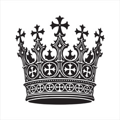 King Crown silhouette Clipart Design - Royal Crown illustration vector illustration 
