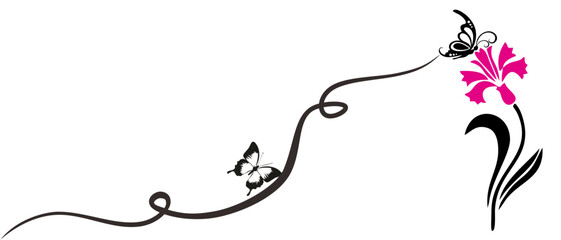 Habbit of buterfly - illustrarion of garden