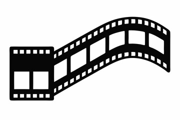 Obraz premium Filmstrip, Film strip vector icon, film strip frame silhouette vector illustration