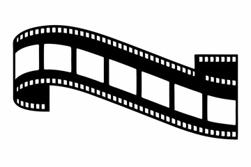 Fototapeta premium Filmstrip, Film strip vector icon, film strip frame silhouette vector illustration