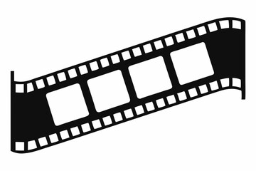 Obraz premium Filmstrip, Film strip vector icon, film strip frame silhouette vector illustration