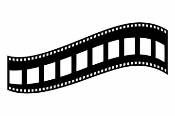 Fototapeta premium Filmstrip, Film strip vector icon, film strip frame silhouette vector illustration