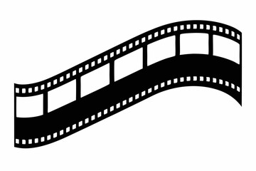 Fototapeta premium Filmstrip, Film strip vector icon, film strip frame silhouette vector illustration