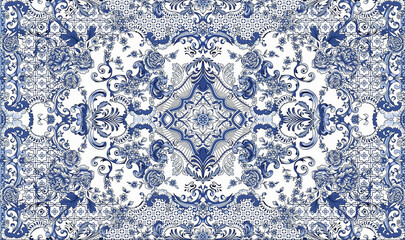 vintage damask wallpaper pattern, luxury ornamental baroque.