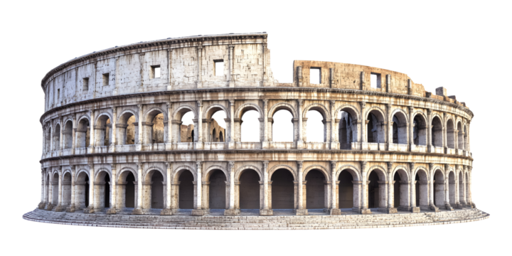 Ancient Roman amphitheater on a transparent background. isolated background.