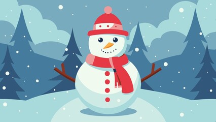 Fototapeta premium An illustration of a snowman for a Christmas card, banner or card
