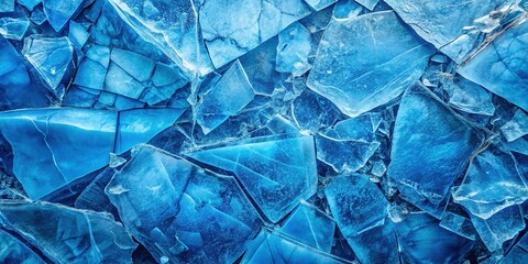 Blue cracked ice backdrop, 3D mapping banner.