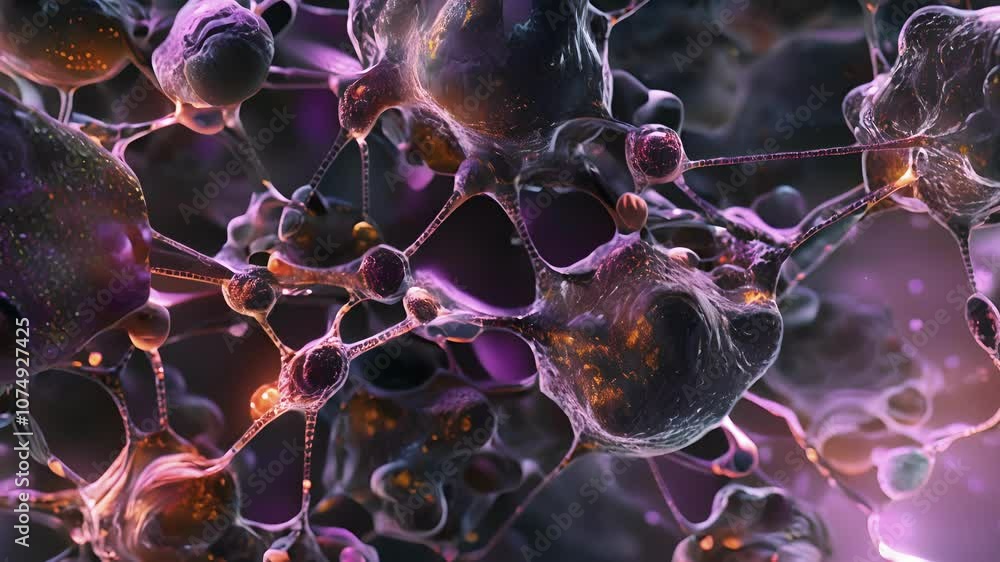 Poster a closeup view of a stem cell niche within the liver tissue revealing the intricate network of hepat
