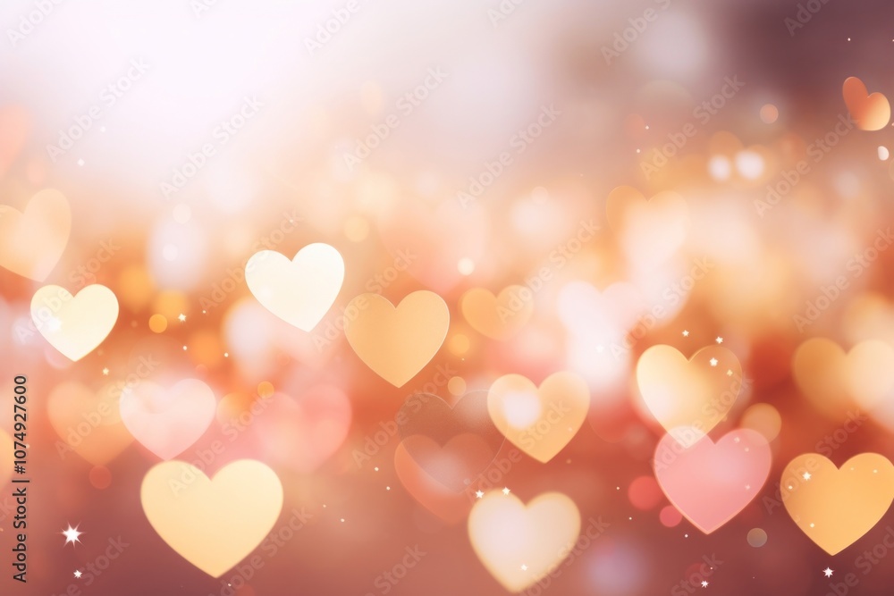 Poster heart pattern bokeh effect background backgrounds gold illuminated.