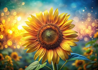 Obraz premium Captivating sunflower profile, timeless botanical art decor.